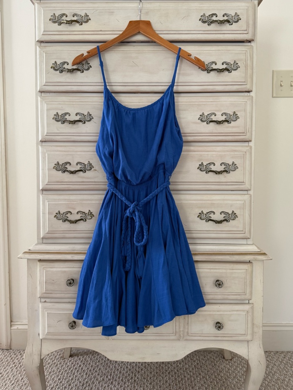 Vici Royal Blue Spaghetti Strap Fit-and-Flare Dress